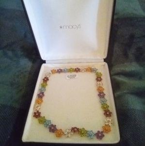 18 inch floral necklace of gold and semi-precious stones originally $2400